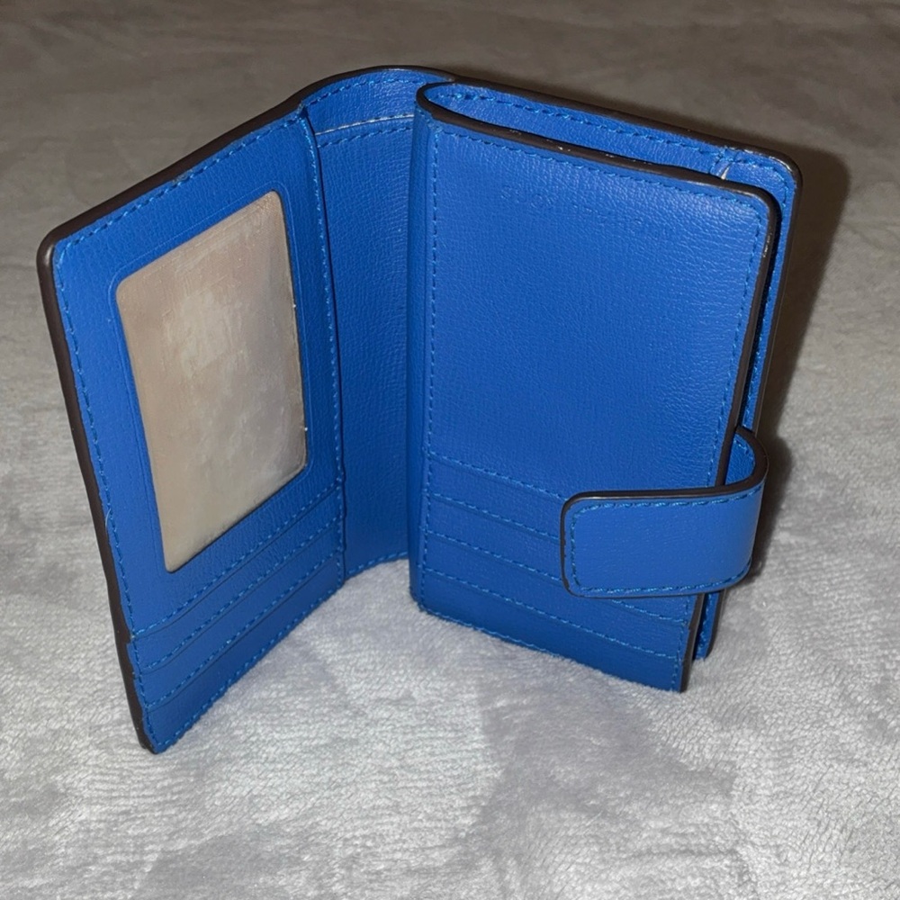 Michael Kors Royal Blue Bifold Wallet with Zipper Dual Coin Pouch - Picture 5 of 8